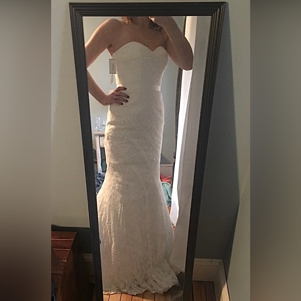 Size 6 Galina wedding dress, lace. Brand new, never worn.